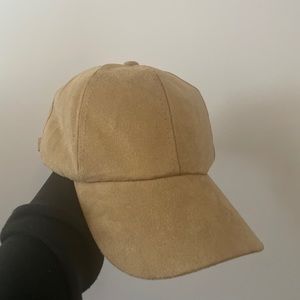 beige suede hat